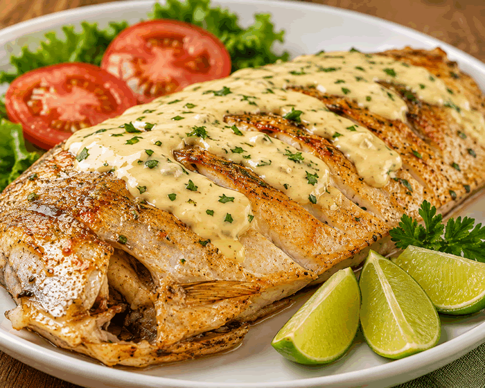 Corvina assada com maionese | Receita fácil de corvina assada com maionese