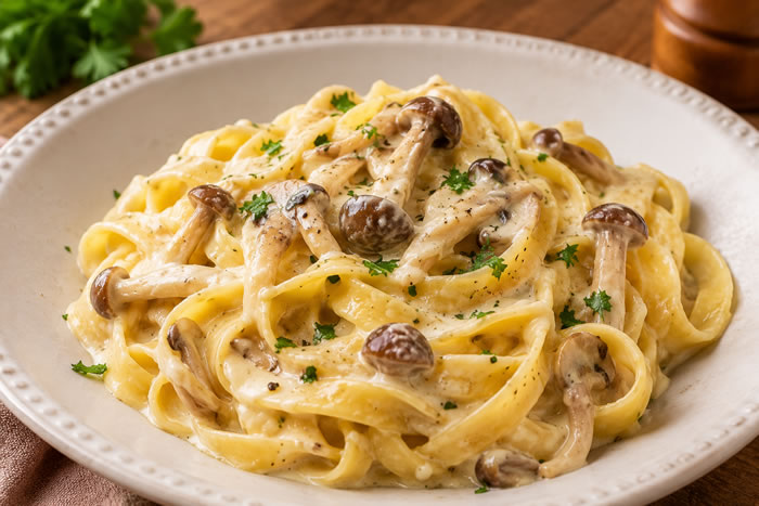 Tagliatelle com shimeji | Receita fácil de tagliatelle